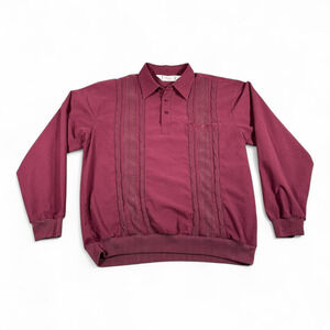 Vintage Classics by Palmland Polo Shirt Adult LARGE Red Cable Knit Grandpa 90s